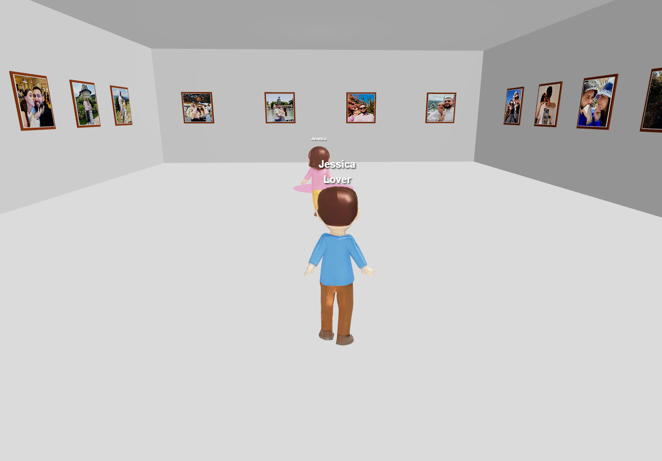 Interactive gallery room with memories and photos