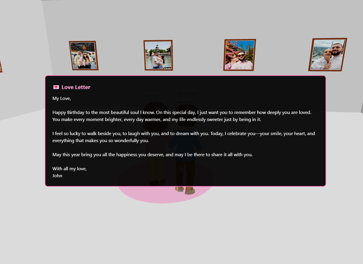 Interactive love letters and heartfelt messages