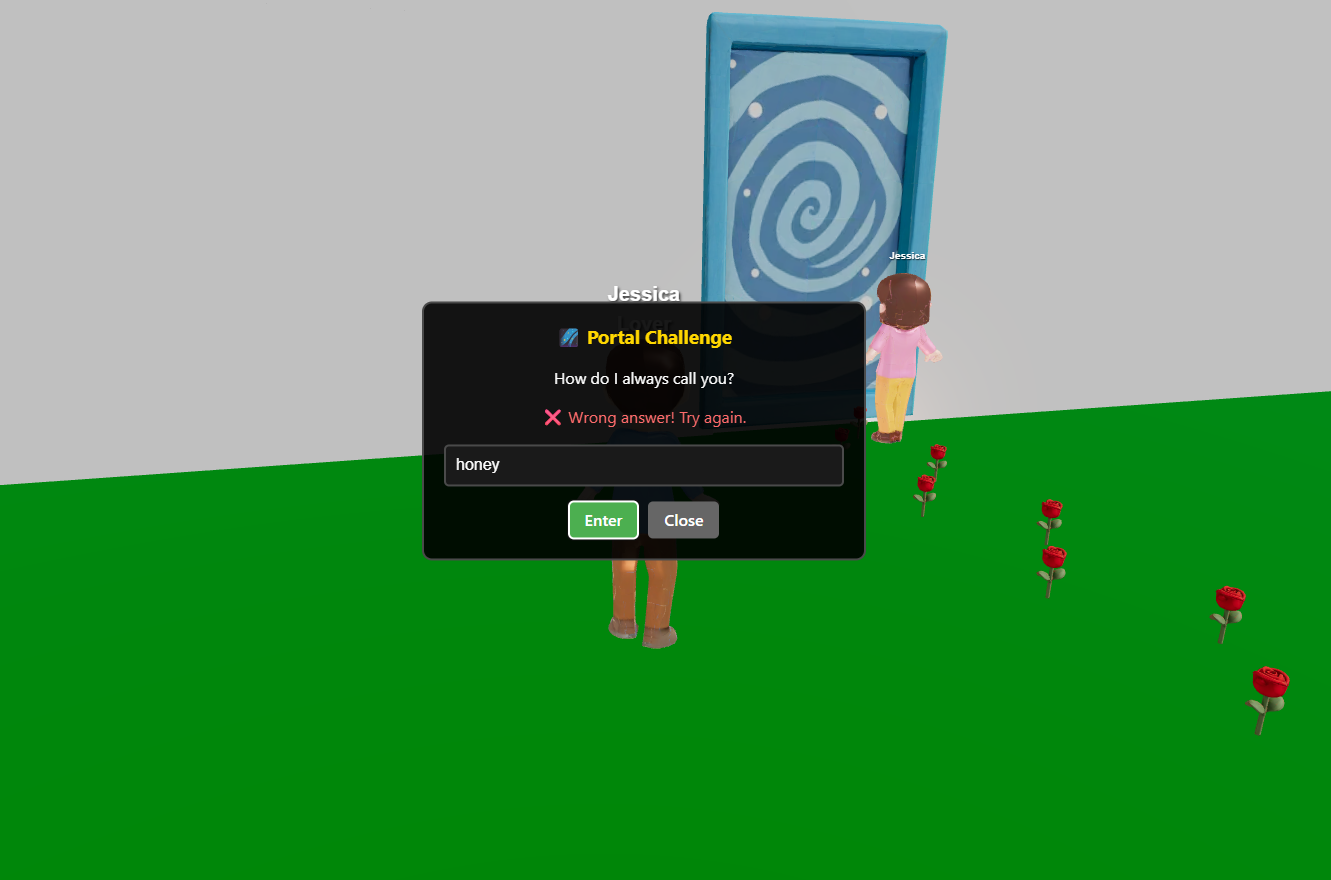 Magical portal entrance with interactive challenges