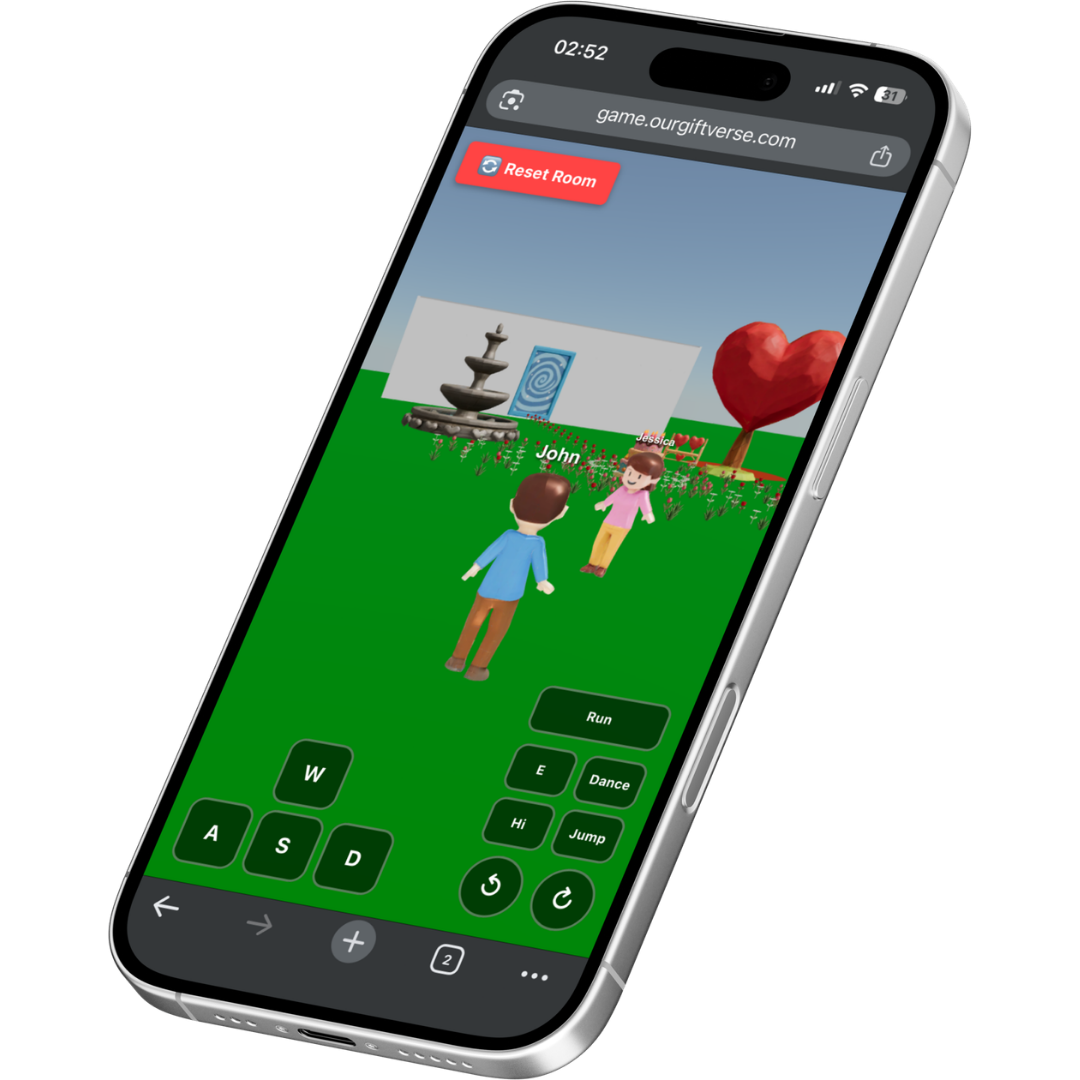 Our GiftVerse digital gift experience running on a mobile phone